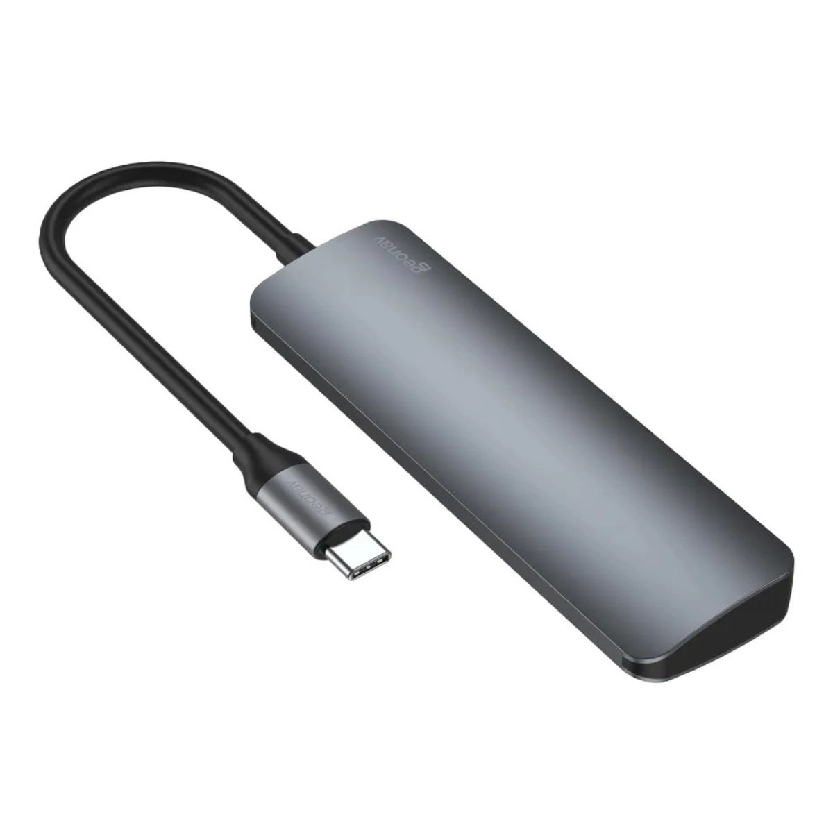 CABO ADAPTADOR HUB 4X1 USB-C 3.2 MULTIPORTAS UCA12 GEONAV CINZA