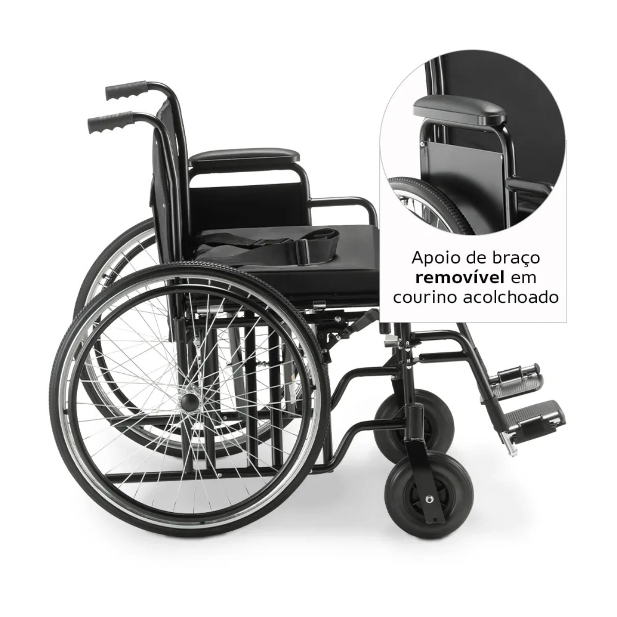 CADEIRA DE RODAS DOBRÁVEL 180KG D500 DELLAMED