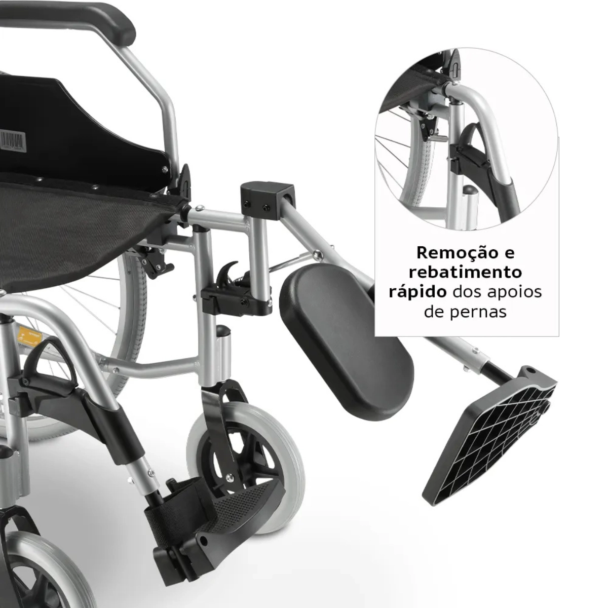 CADEIRA DE RODAS DOBRÁVEL EM ALUMÍNIO 120KG D600 DELLAMED