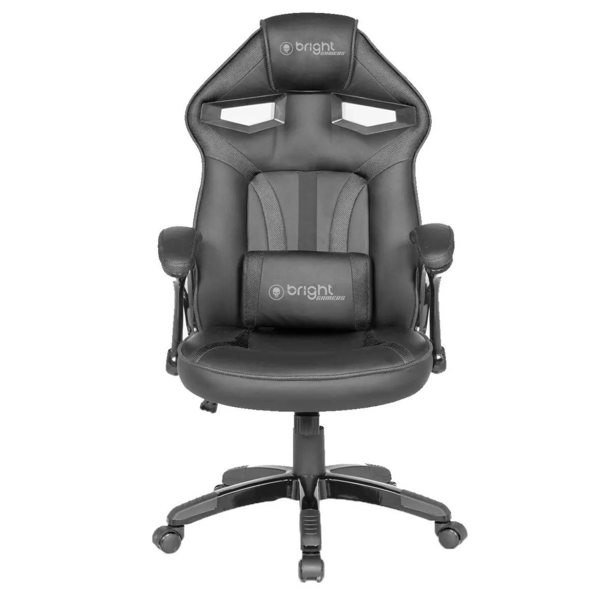 CADEIRA GAMER GRANDE BRIGHT PRETA COURO SINTETICO COM ALTURA AJUSTAVEL 