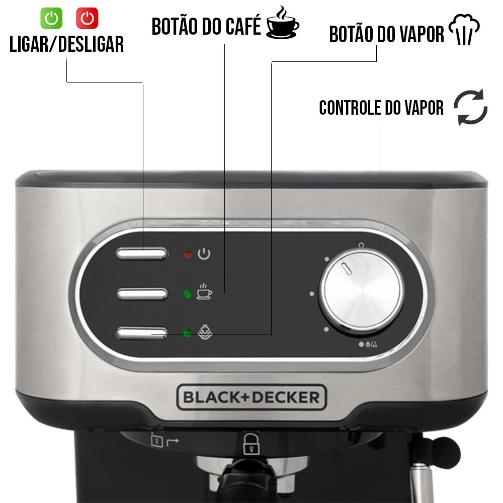 Cafeteira Elétrica Black Decker Multifunções Gourmand 127v Preto Ce1100g-br