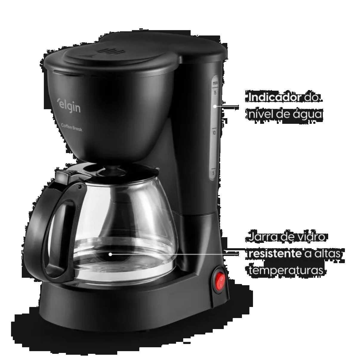 CAFETEIRA ELÉTRICA COFFEE BREAK ELGIN 15 XÍCARAS 600 ML PRETA 127v CAFETEIRA ELÉTRICA COFFEE BREAK ELGIN 15 XÍCARAS 600 ML PRETA 127v