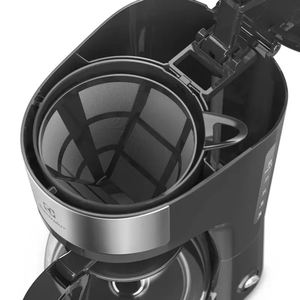 CAFETEIRA ELÉTRICA ELECTROLUX 30 XÍCARAS EFFICIENT 127V COR INOX PRETA