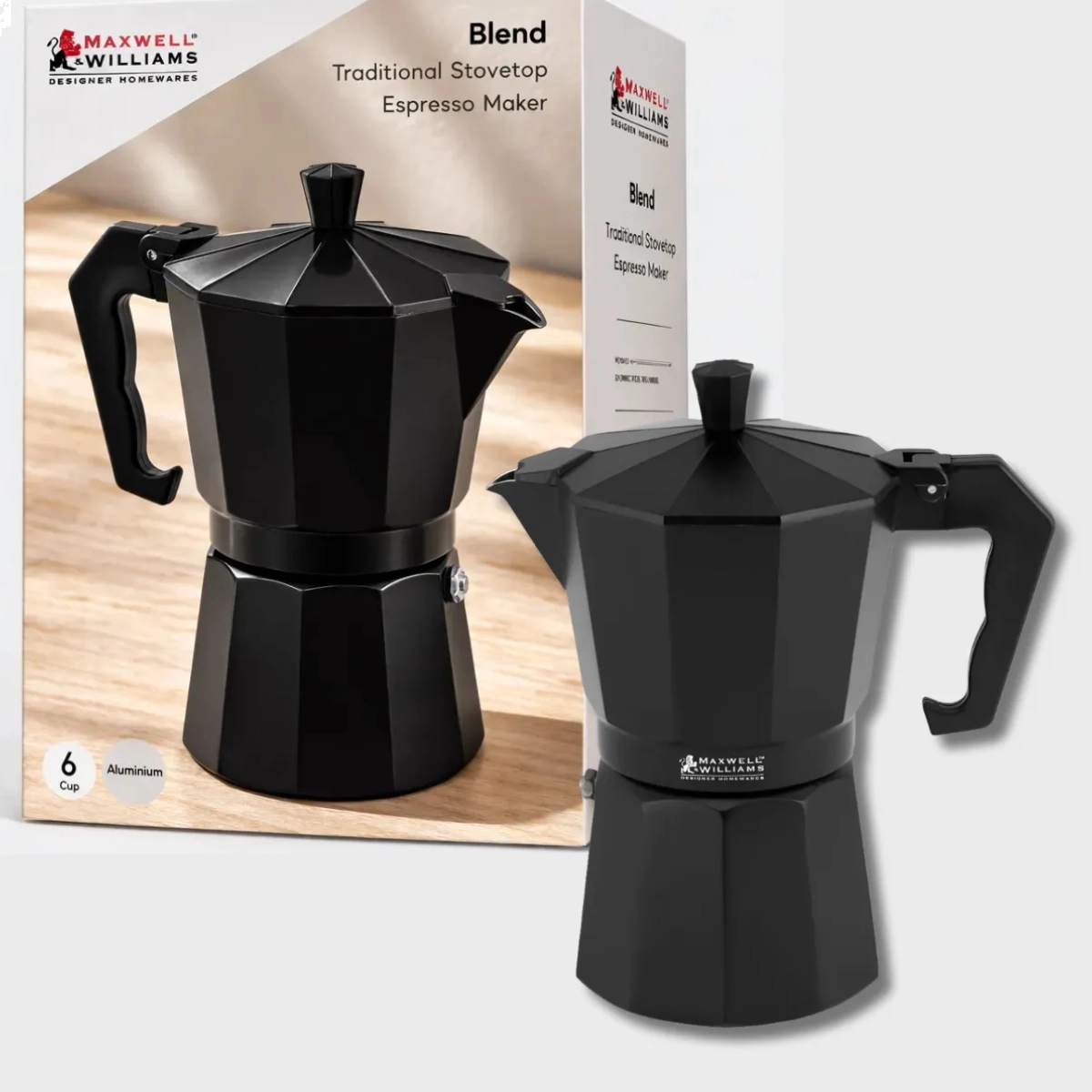 Cafeteira Italiana Aluminio Preta com 6 Xicaras Mw Cafeteira Italiana Aluminio Preta com 6 Xicaras Mw