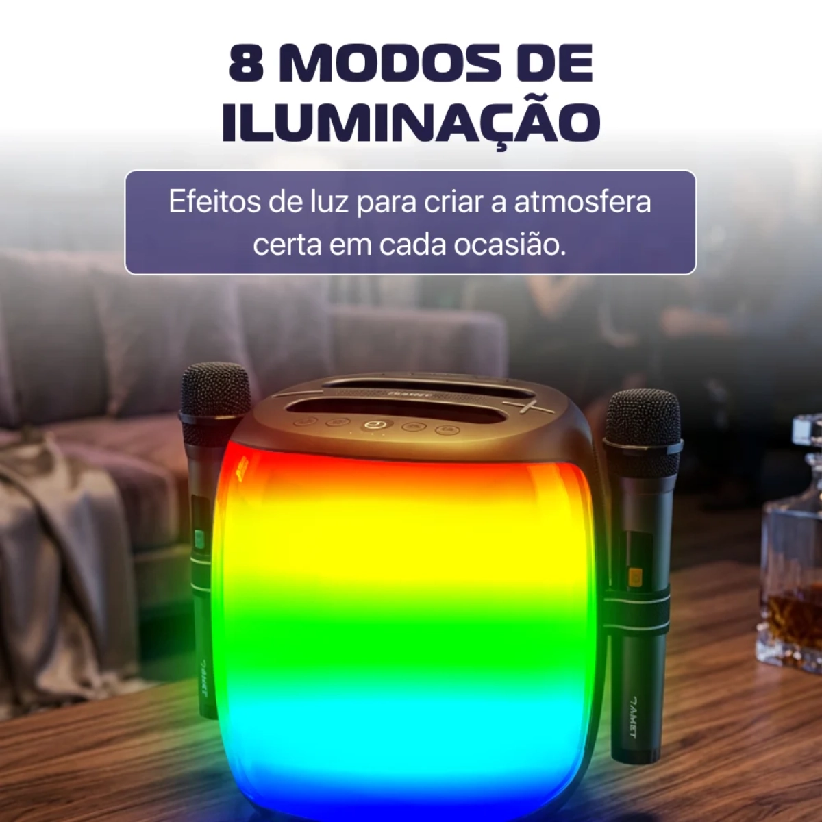 CAIXA DE SOM AMET PARTY BOX 100W KARAOKE 2 MICROFONES SEM FIO CAIXA DE SOM AMET PARTY BOX 100W KARAOKE 2 MICROFONES SEM FIO