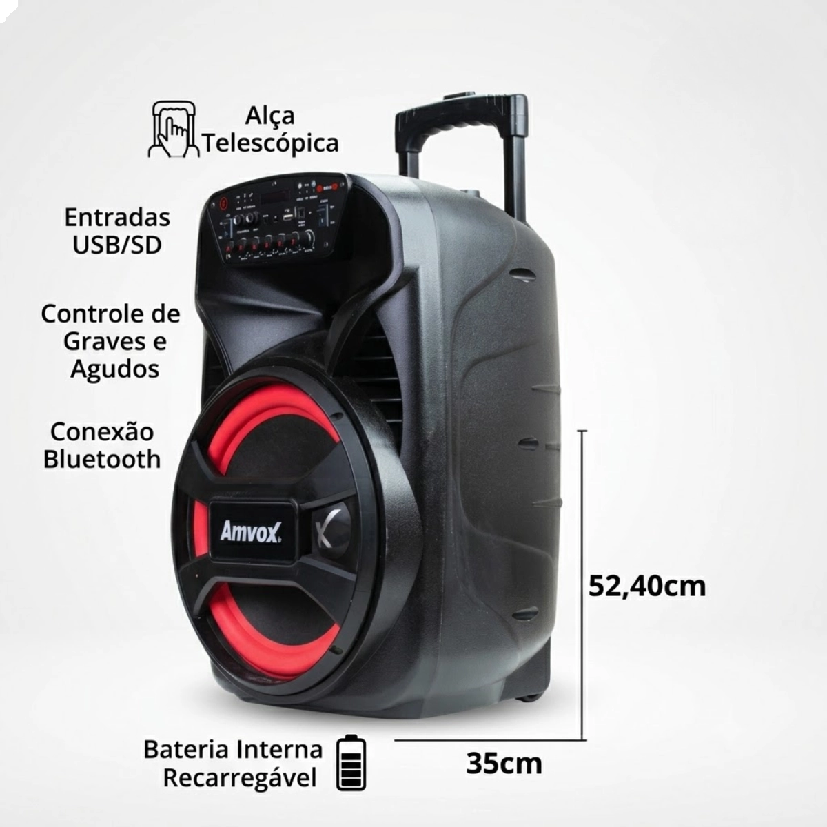 Caixa de Som Amplificada Amvox Aca 480 Viper Ii Preto Bivolt Caixa de Som Amplificada Amvox Aca 480 Viper Ii Preto Bivolt
