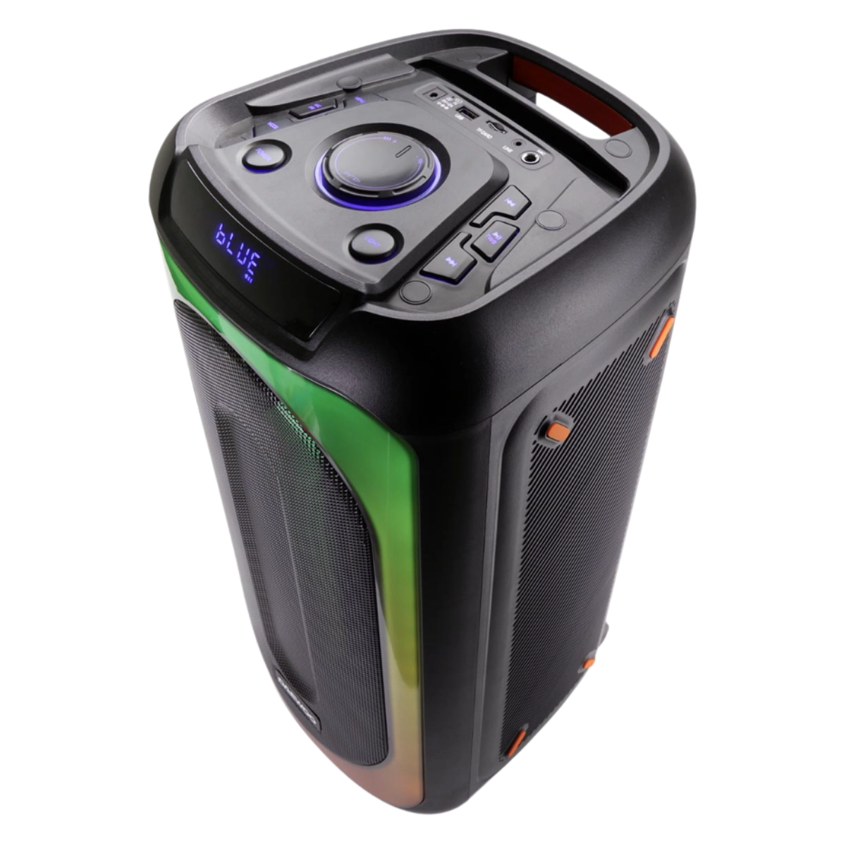 Caixa de Som Portátil com 600W Woofer Duplo e Bateria de Alta Capacidade