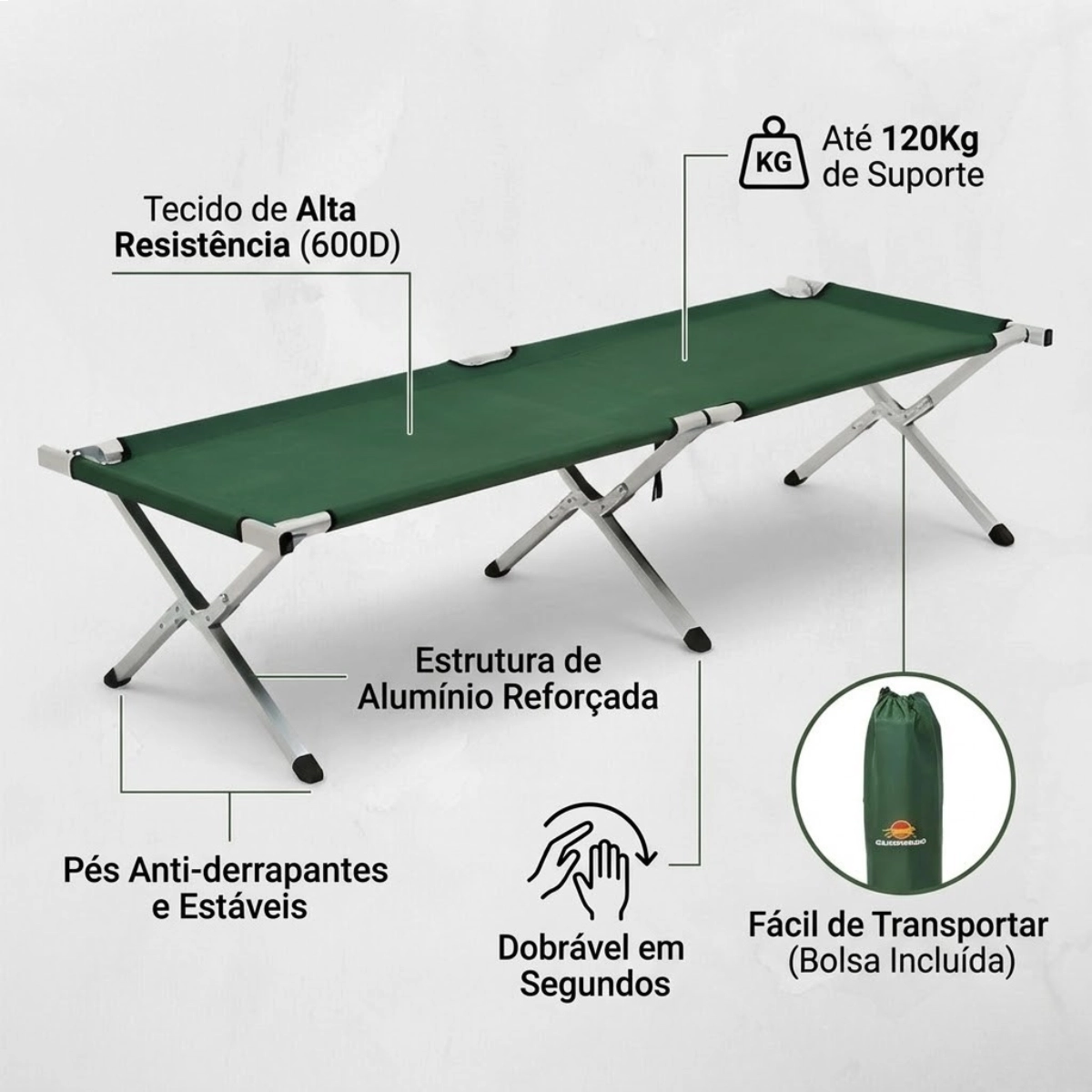 Cama Dobravel Campana Jungle Verde Nautika Cama Dobravel Campana Jungle Verde Nautika