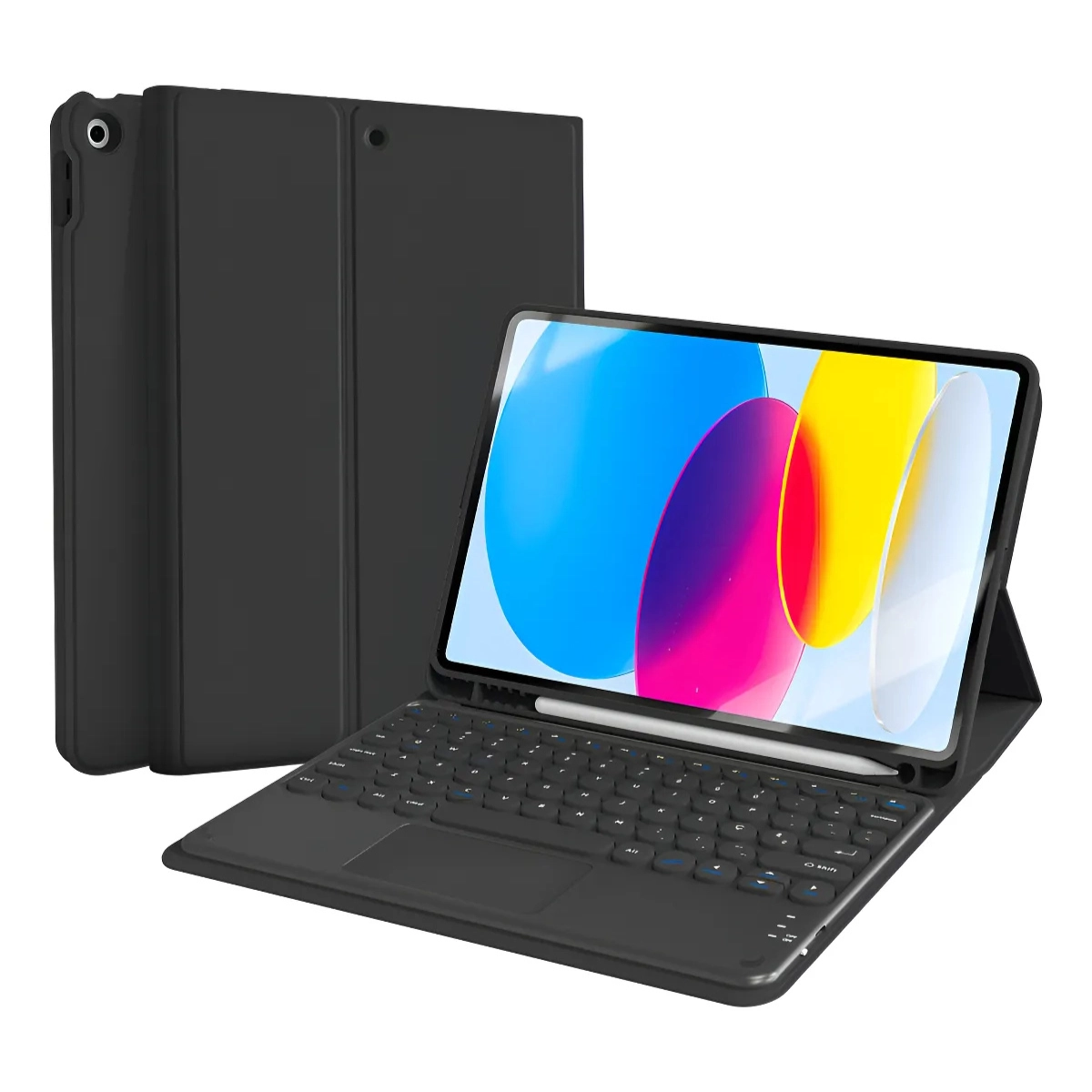 CAPA IPAD 10 GERAÇÃO 10,9 WB COM TECLADO TRACKPAD ESPAÇO PENCIL PRETA