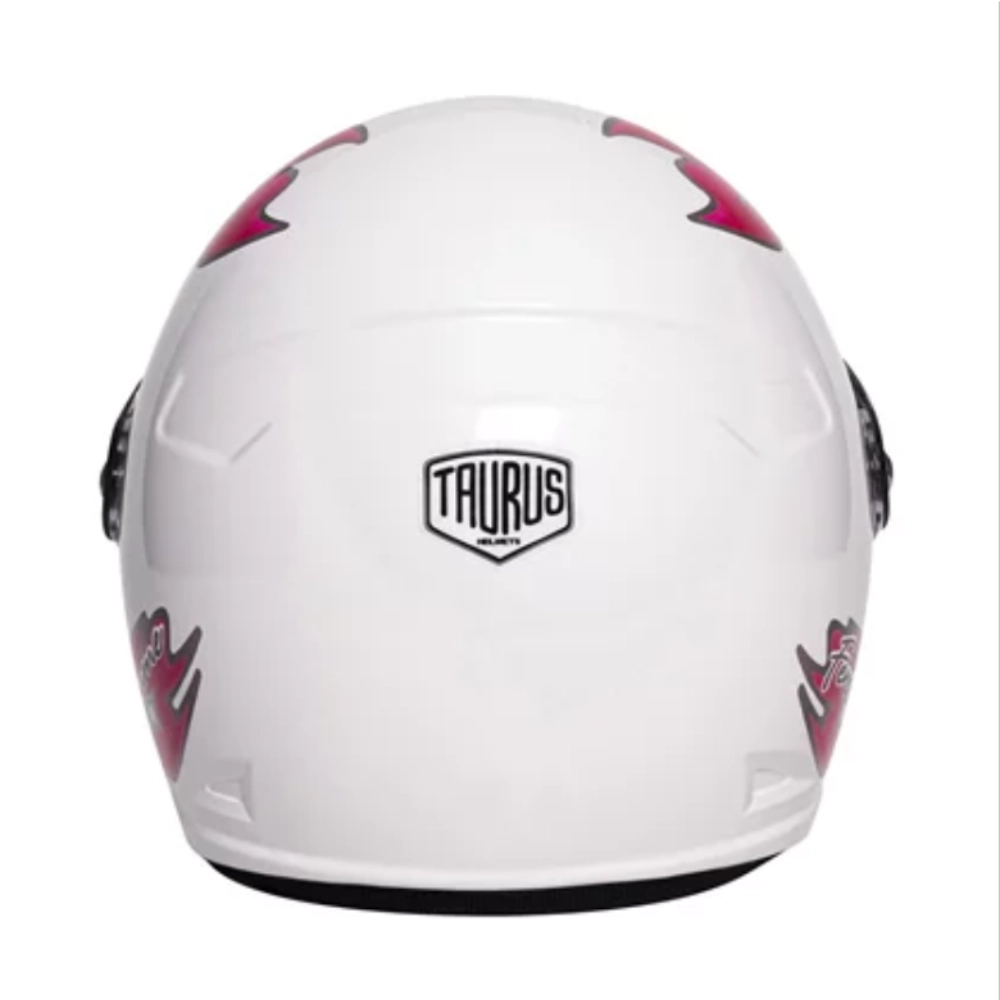 Capacete Aberto Taurus Wind V3 Tecno Femme Branco e Pink Tamanho do Capacete 58