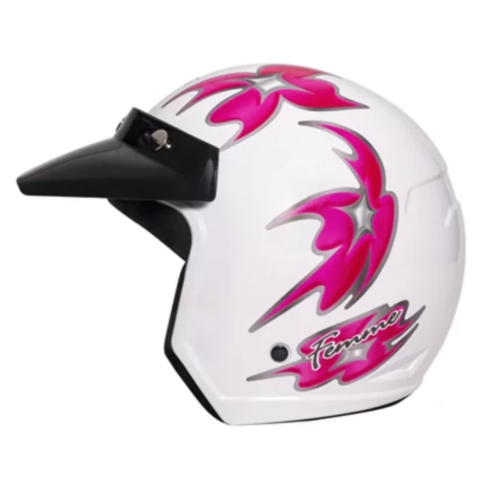 Capacete Aberto Taurus Wind V3 Tecno Femme Branco e Pink Tamanho do Capacete 58