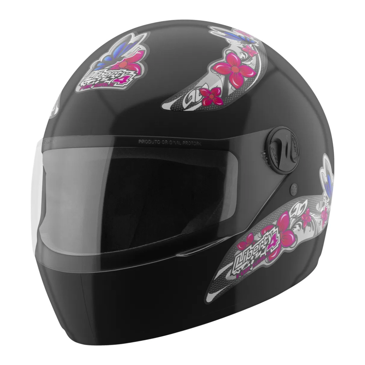 CAPACETE DE MOTO LIBERTY 4 GIRLS PROTORK 58 FECHADO PRETO