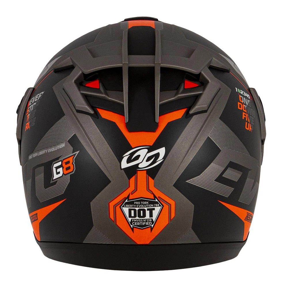 CAPACETE EVOLUTION G8 EVO CINZA/LARANJA TAM 58 PRO TORK