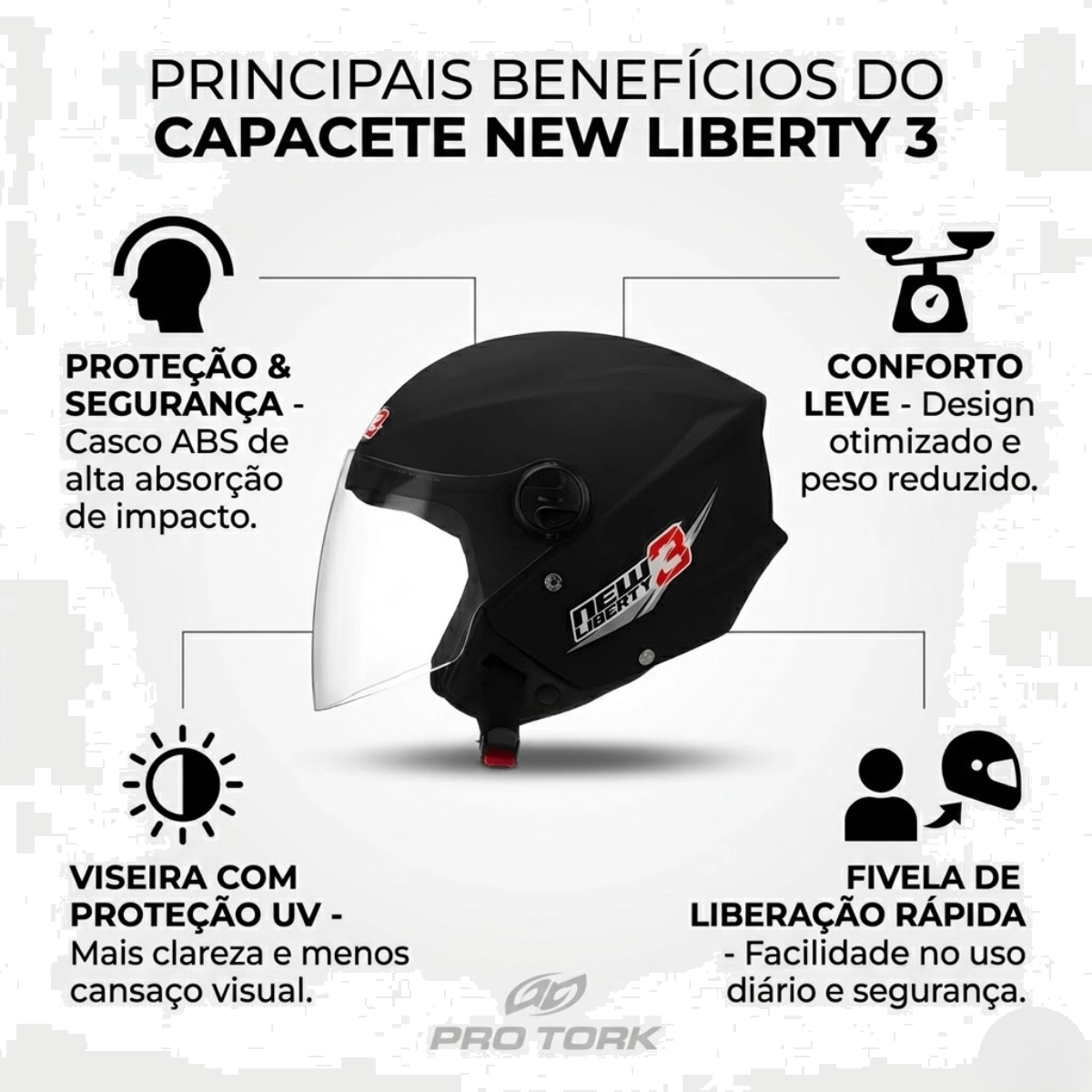 Capacete New Liberty Three Tam. 60 Capacete New Liberty Three Tam. 60