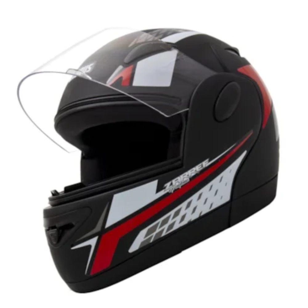 Capacete Zarref V4 Grafic Preto Fosco Taurus Robocop Articulado Retratil N 56