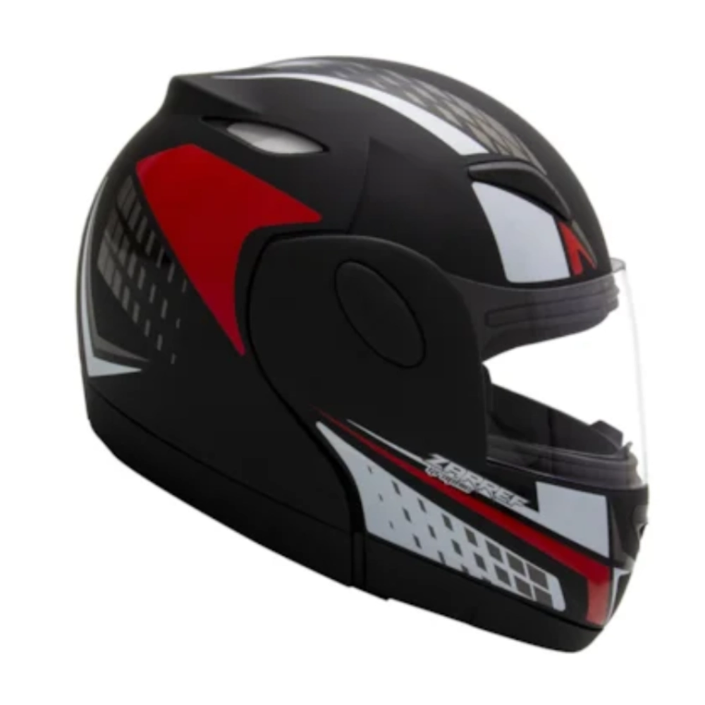 Capacete Zarref V4 Grafic Preto Fosco Taurus Robocop Articulado Retratil N 56