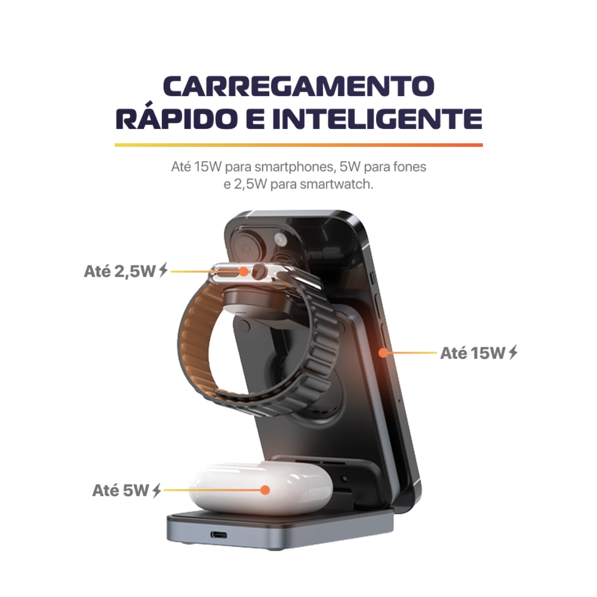 CARREGADOR 3 EM 1 INDUCAO MAGSAFE AMET RAPIDO SEM FIO CARREGADOR 3 EM 1 INDUCAO MAGSAFE AMET RAPIDO SEM FIO
