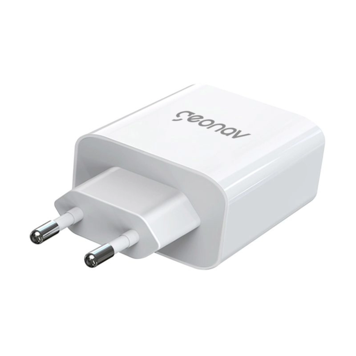 CARREGADOR DE TOMADA GEONAV SUPER POWER GAN DUO USB-C X USB-A 2 PORTAS
