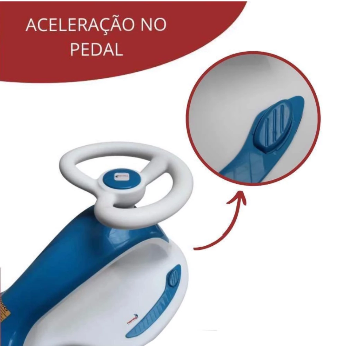CARRINHO DE ROLIMÃ ELÉTRICO INFANTIL BRANCO - IMPORTWAY