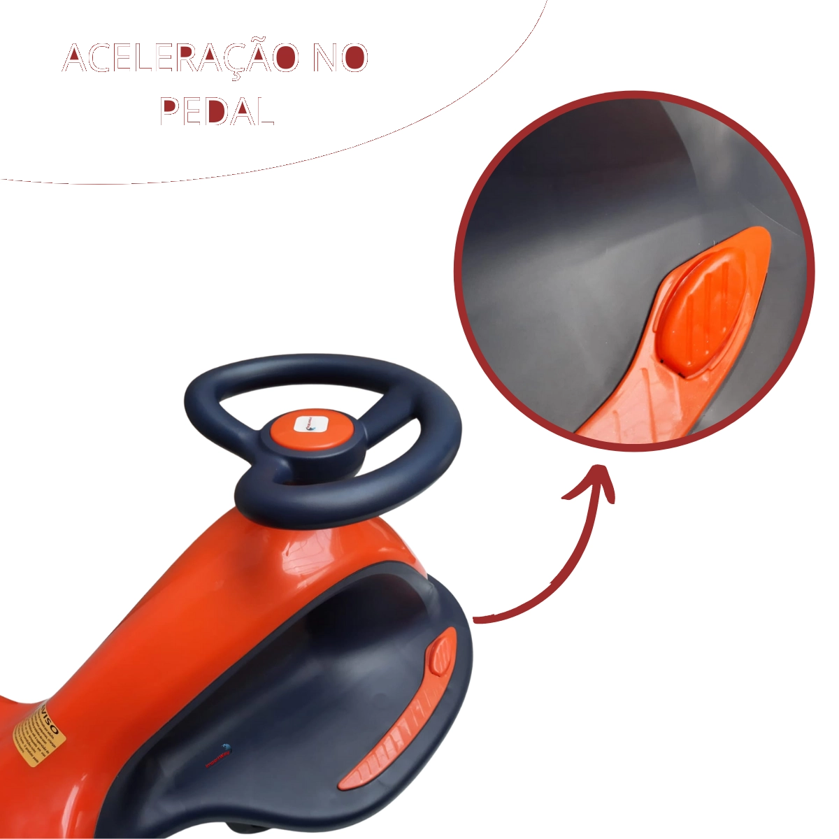 CARRINHO DE ROLIMÃ ELÉTRICO INFANTIL LARANJA - IMPORTWAY