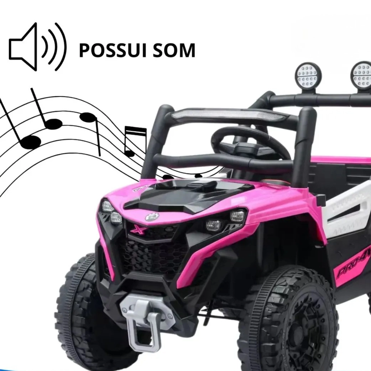 CARRINHO ELÉTRICO UTV INFANTIL 12V LUZ SOM IMPORTWAY ROSA