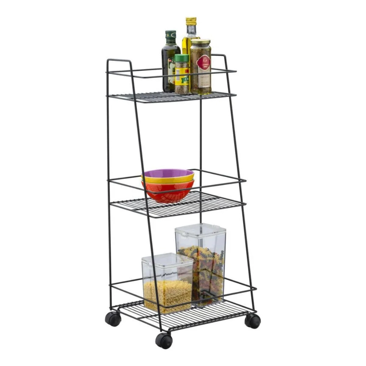 CARRINHO ORGANIZADOR MULTIUSO GUADALUPE 3 ANDARES PRETO SCHMITT