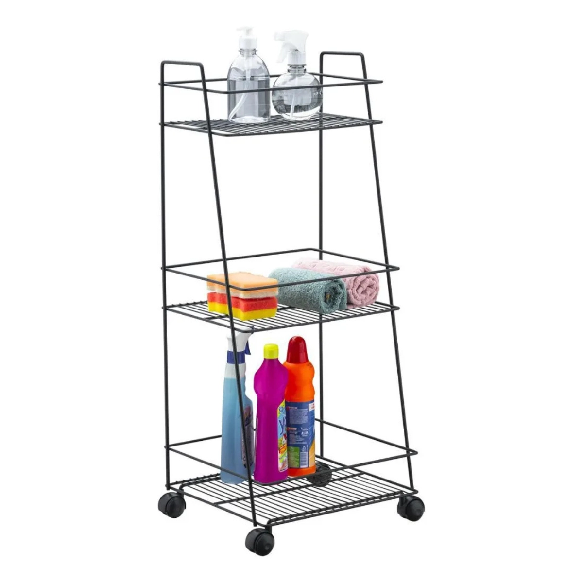 CARRINHO ORGANIZADOR MULTIUSO GUADALUPE 3 ANDARES PRETO SCHMITT