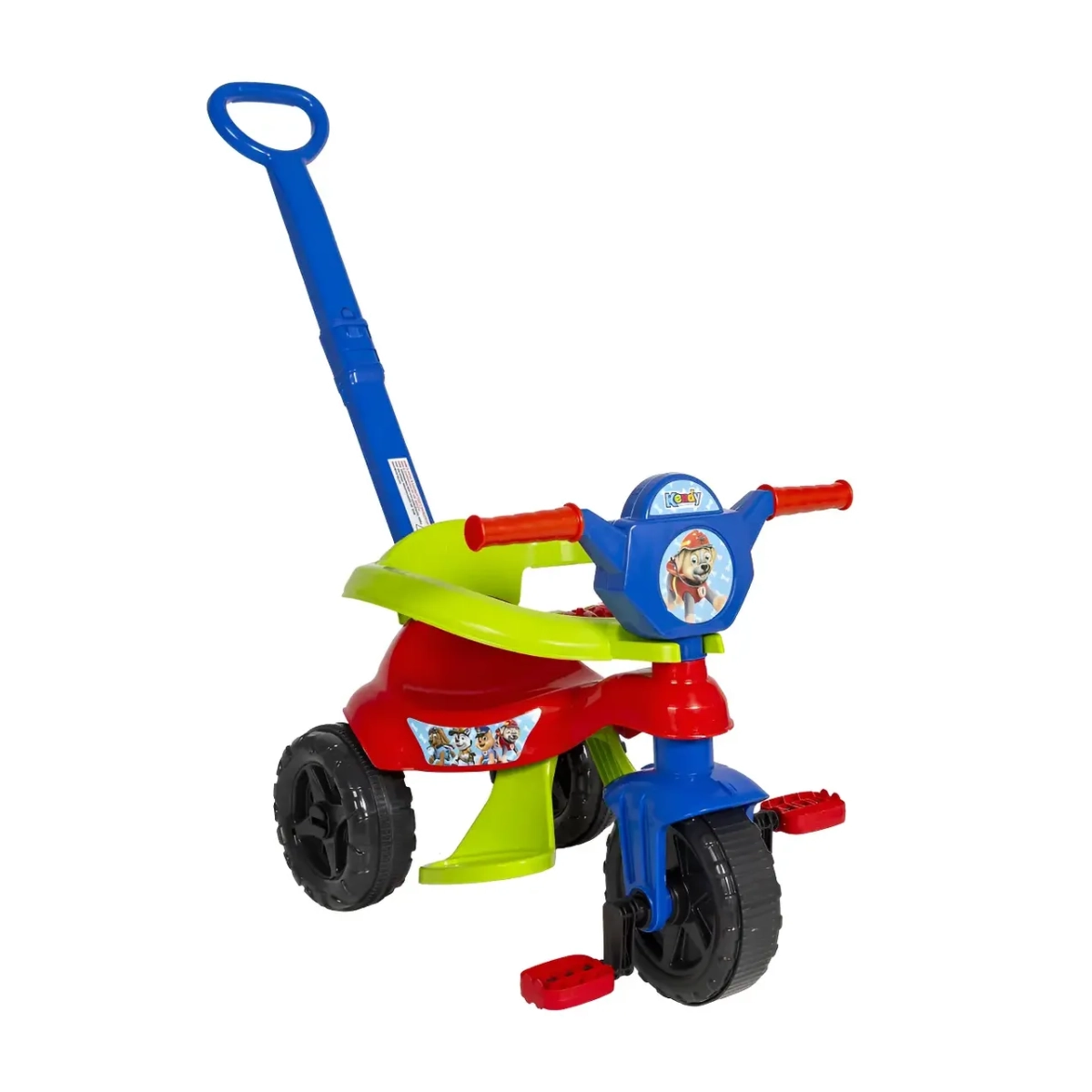 CARRINHO PASSEIO E PEDAL KEMOTOCA PATRULHA BABY VERMELHO KENDY