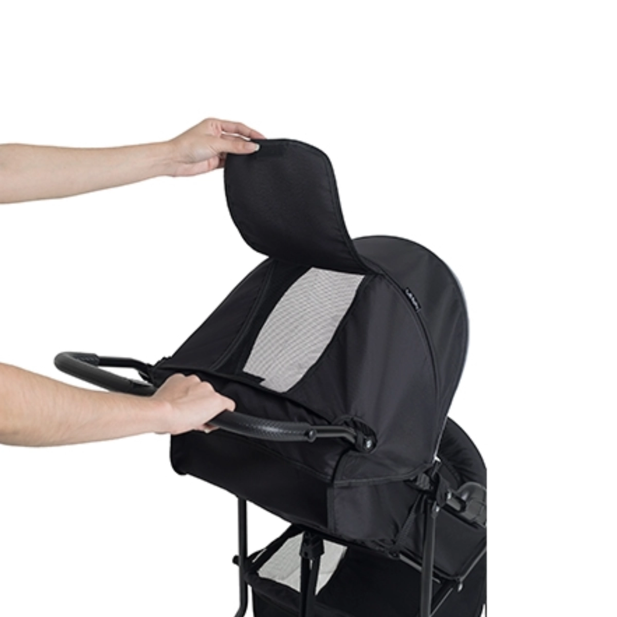 Carrinho Tutti Baby Hórus II Preto/Cinza 3 Rodas com Encosto Reclinável