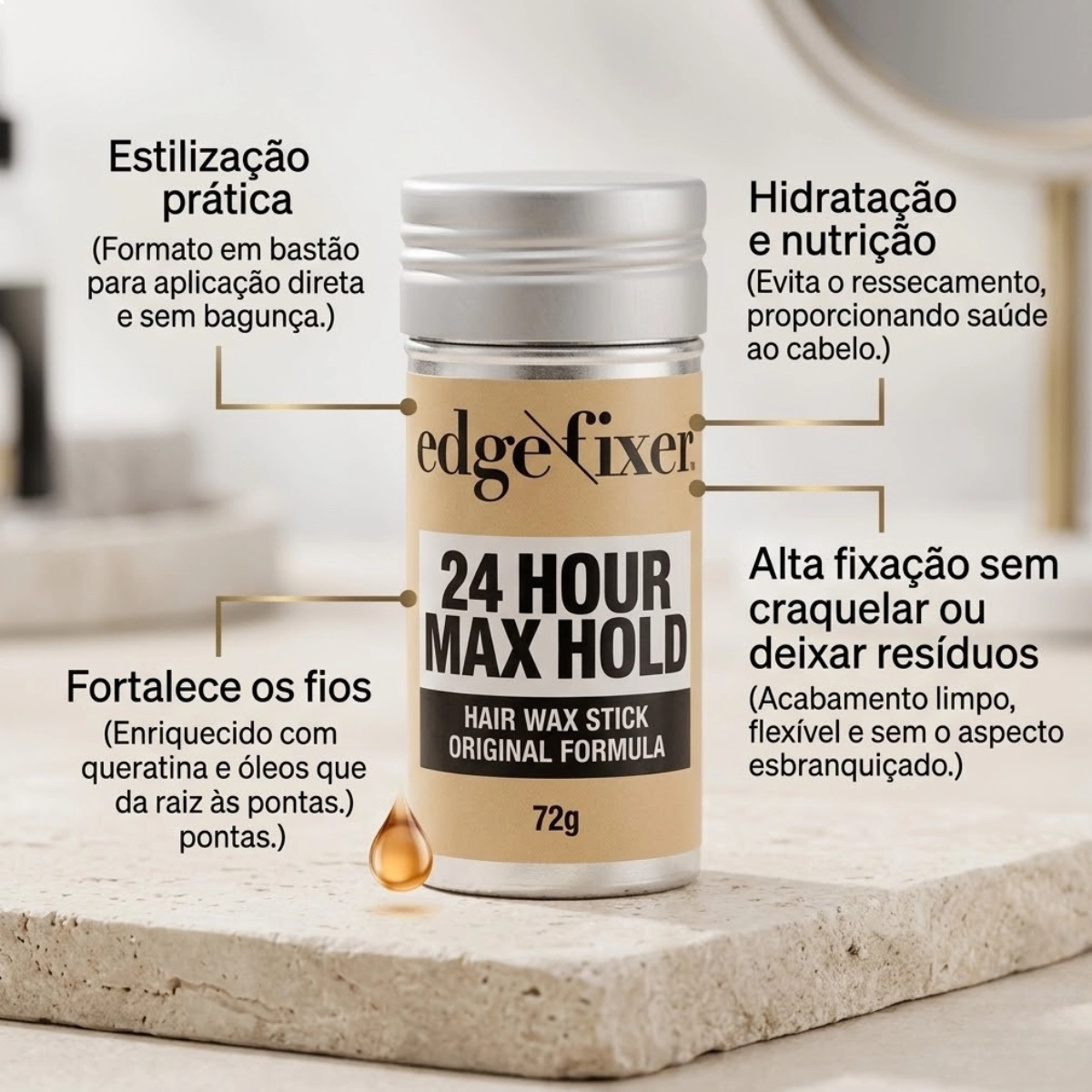 CERA CAPILAR FIXADORA EM STICK ORIGINAL KISS NEW YORK 