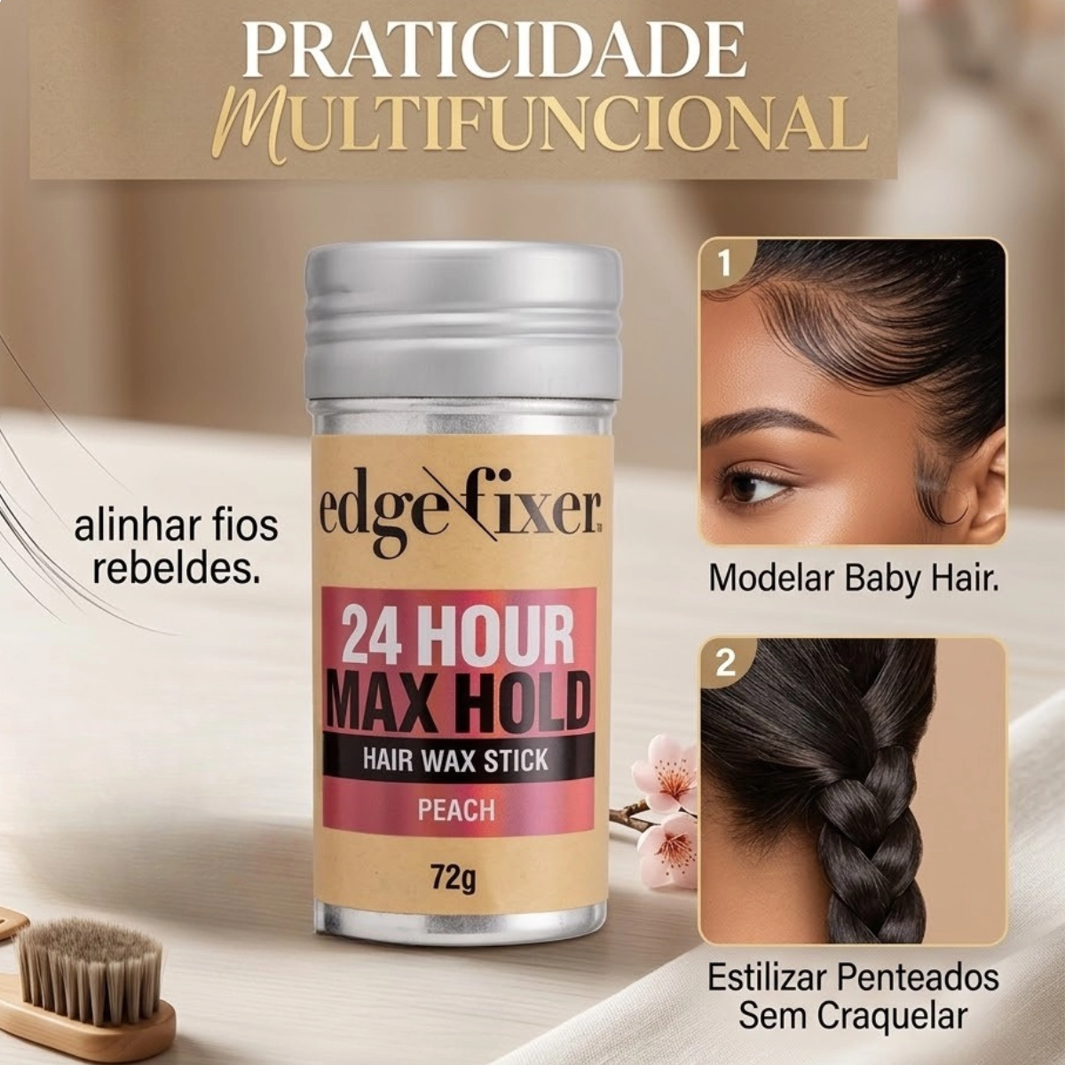 CERA CAPILAR FIXADORA EM STICK PESSEGO NEW YORK 
