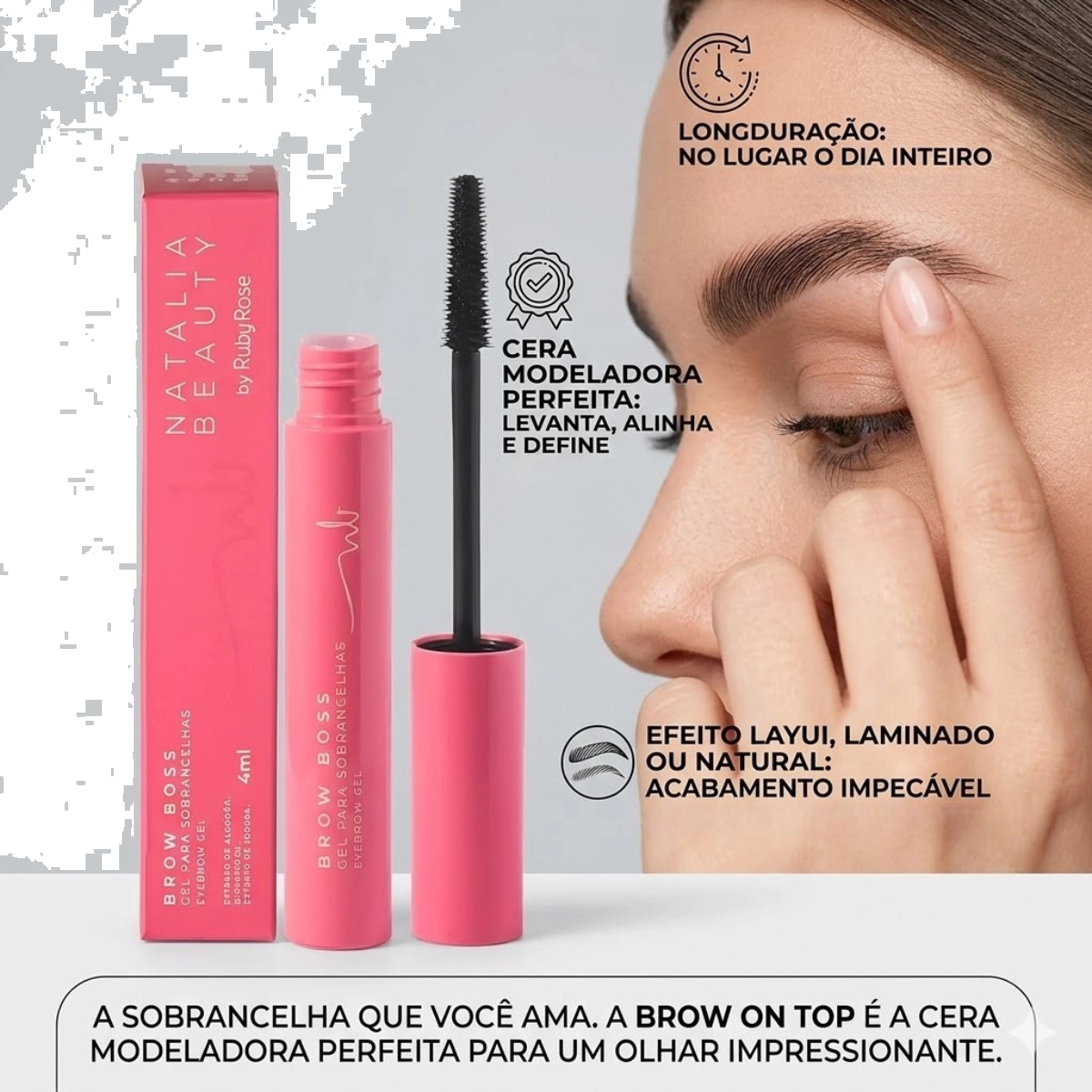 CERA DE SOBRANCELHAS MODELADORA BROW HBE2507 NATALIA BEAUTY BY RUBY ROSE
