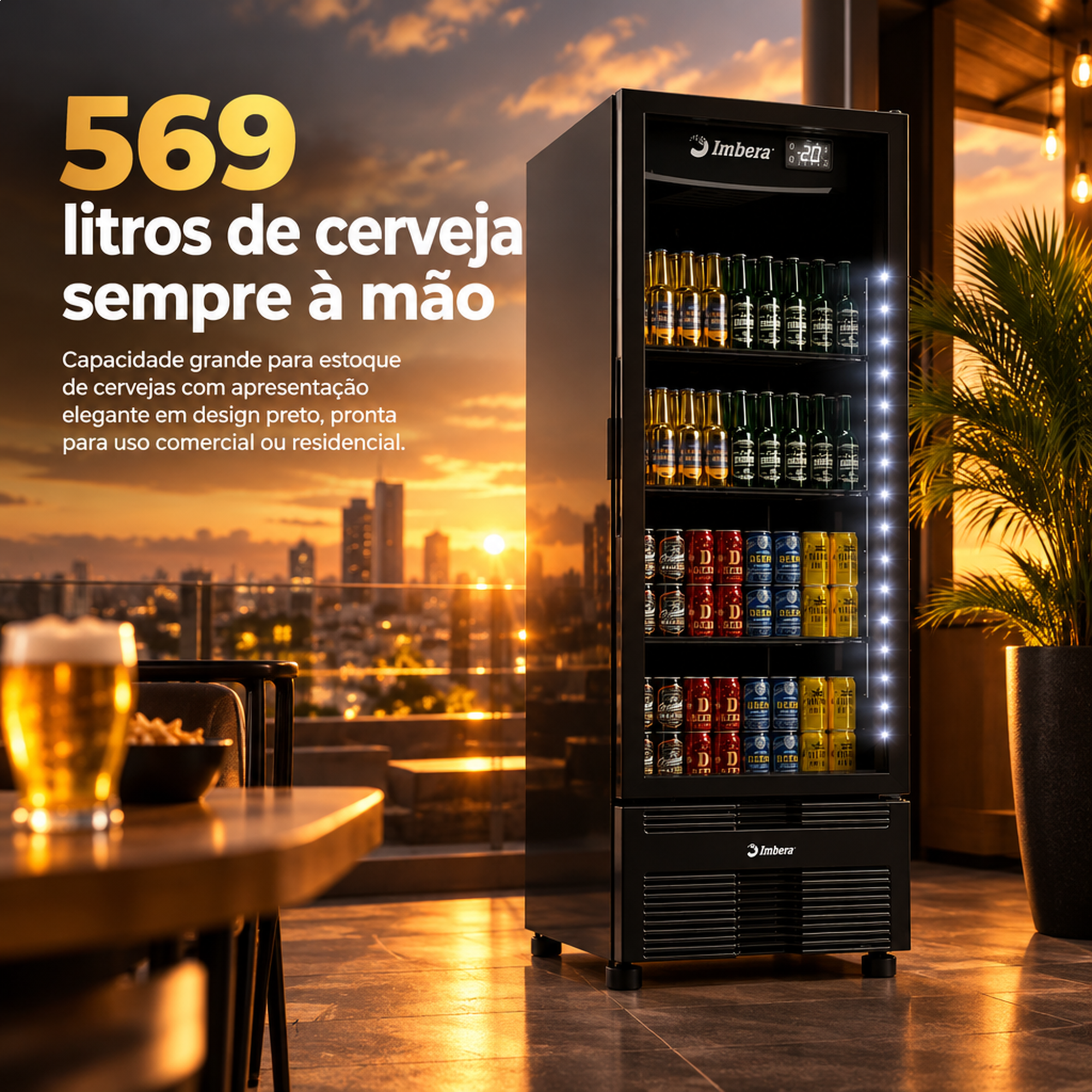 CERVEJEIRA VERTICAL 569L IMBERA CCV355S PRETO VIDRO BIVOLT CERVEJEIRA VERTICAL 569L IMBERA CCV355S PRETO VIDRO BIVOLT