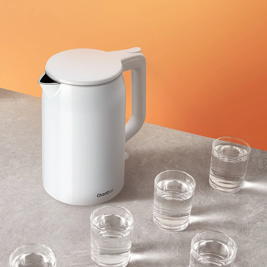 Chaleira Elétrica 1,7l Gaabor 1500w Aço Inox E Cabo Retrátil Cor Branco 220V