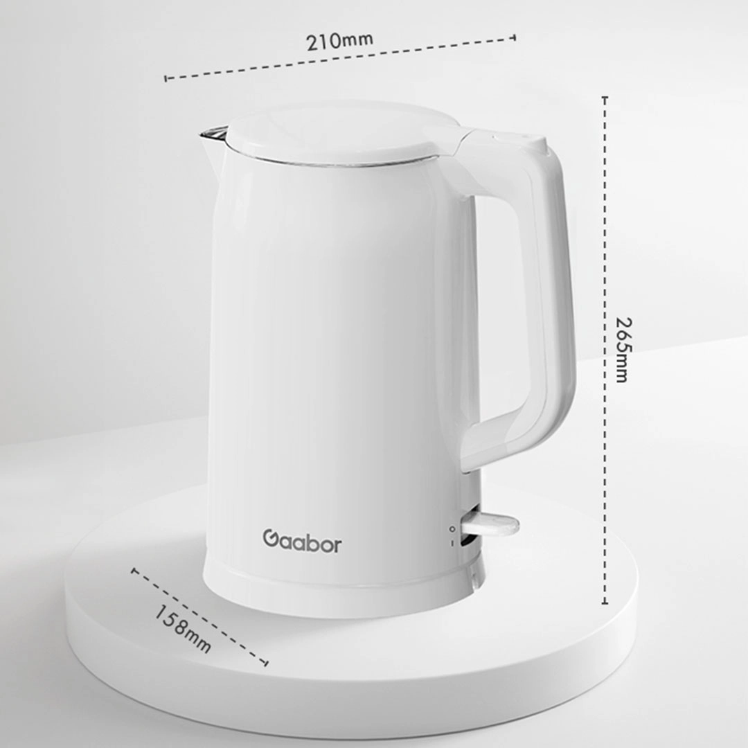 Chaleira Elétrica 1,7l Gaabor 1500w Aço Inox E Cabo Retrátil Cor Branco 220V