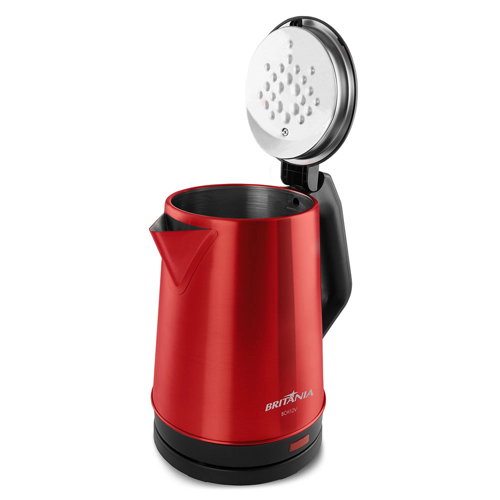 CHALEIRA ELÉTRICA VERMELHA BRITÂNIA INOX 1,9L CHALEIRA ELÉTRICA VERMELHA BRITÂNIA INOX 1,9L