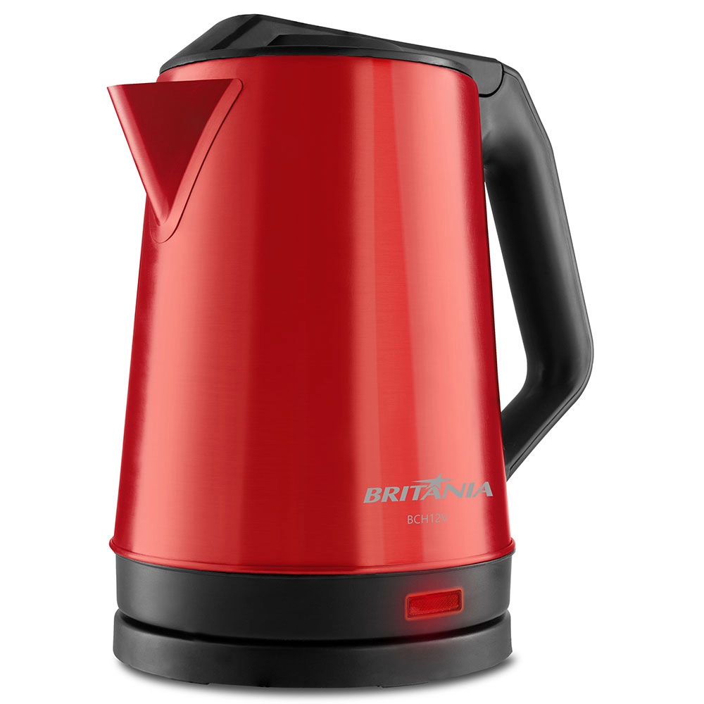 CHALEIRA ELÉTRICA VERMELHA BRITÂNIA INOX 1,9L