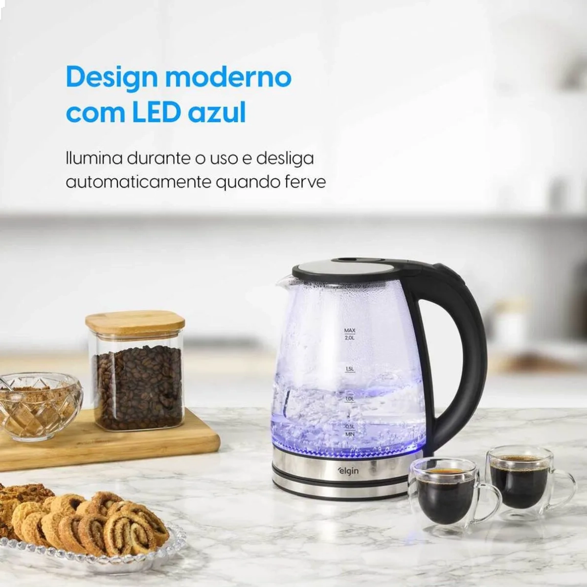 CHALEIRA ELETRICA ELGIN 2L VIDRO INOX 1200W VISIO GLASS 127V CHALEIRA ELETRICA ELGIN 2L VIDRO INOX 1200W VISIO GLASS 127V