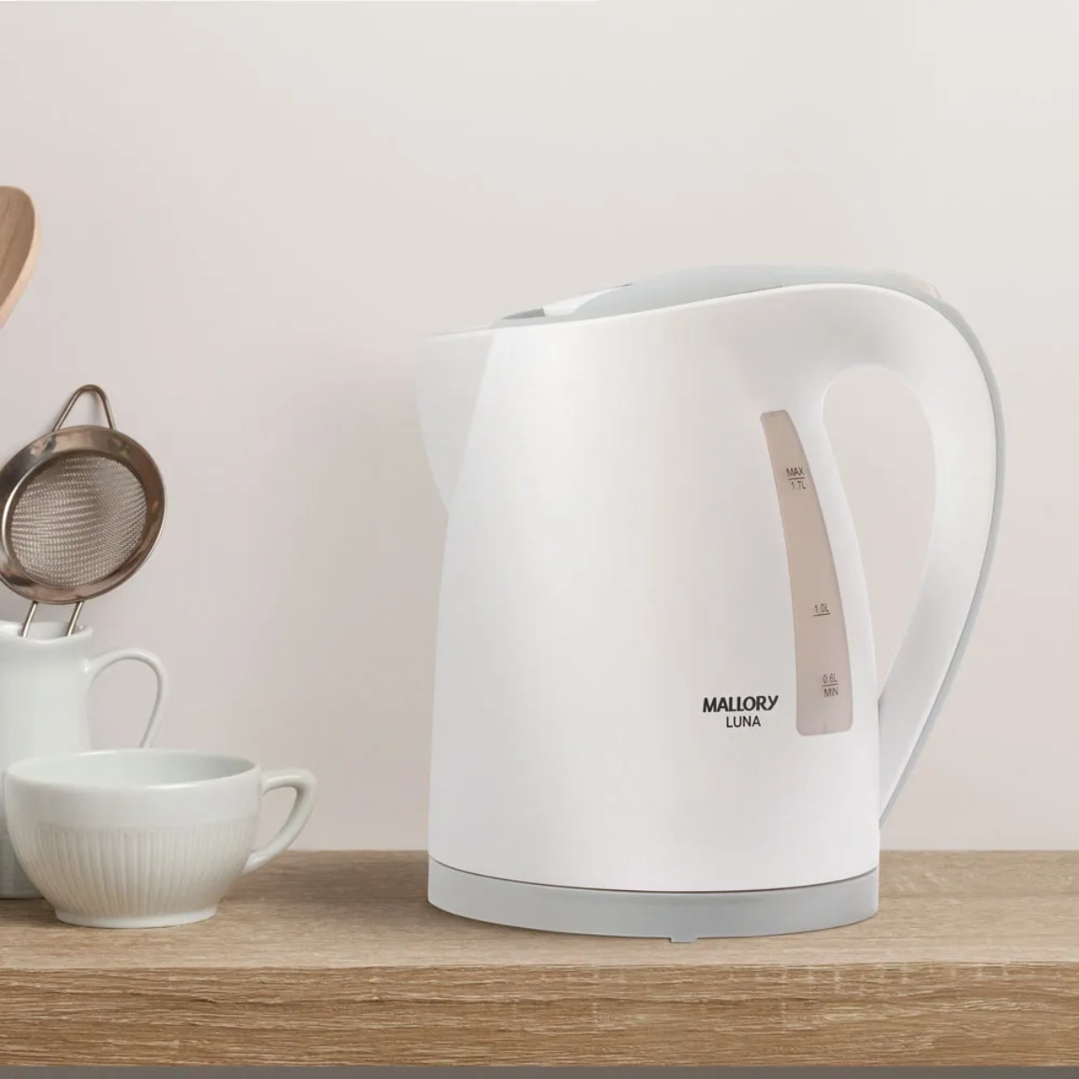 CHALEIRA JARRA ELÉTRICA LUNA 1,7L MALLORY BRANCA 1200W 127V