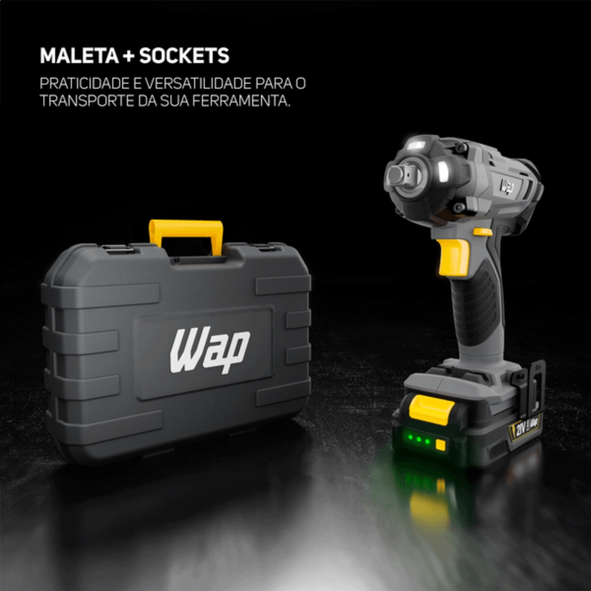 CHAVE DE IMPACTO WAP CINZA E AMARELO 2000MAH K21 CH01 21VDC BILVOLT
