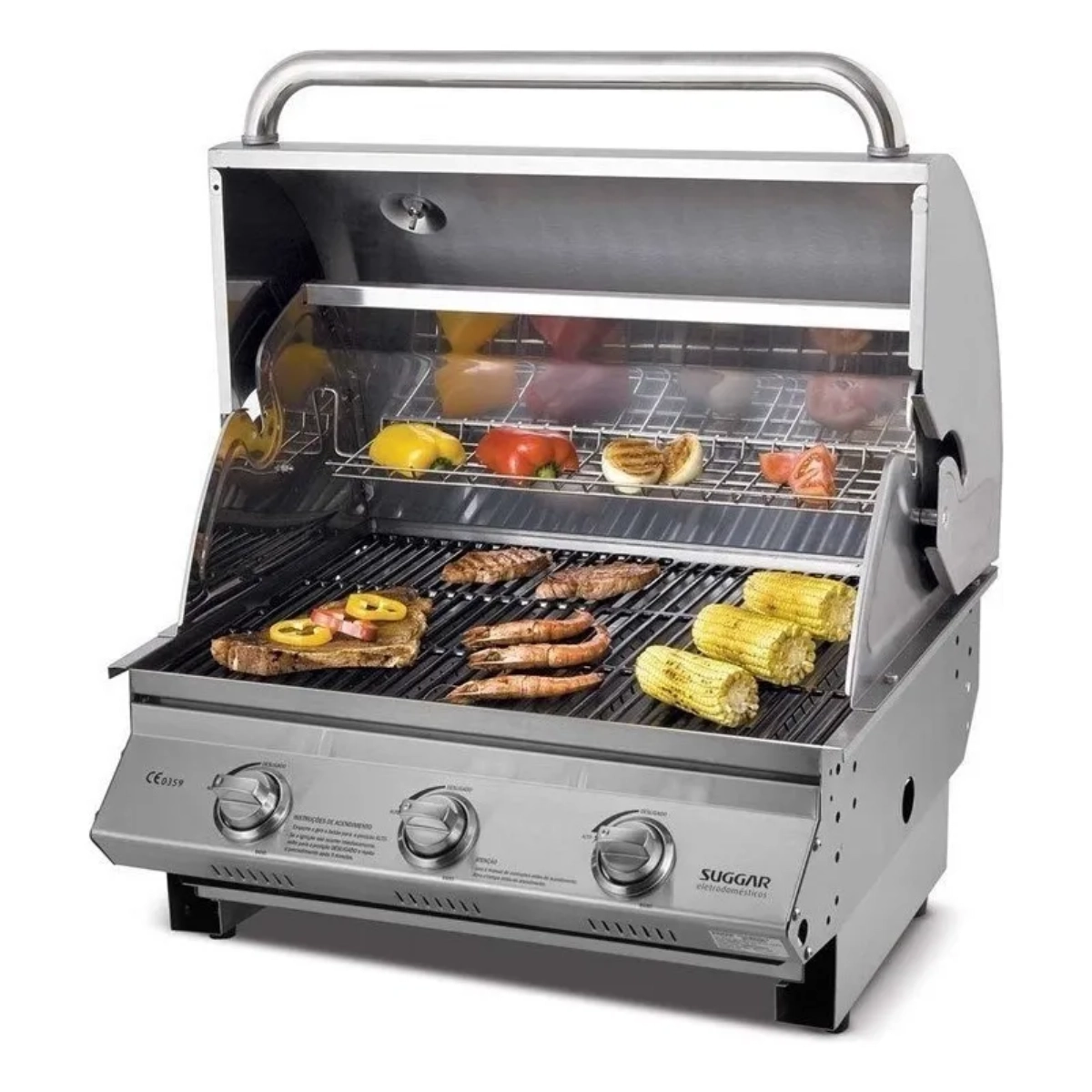 CHURRASQUEIRA PARA BANCADA INOX SUGGAR CH3001IX À GÁS CHURRASQUEIRA PARA BANCADA INOX SUGGAR CH3001IX À GÁS