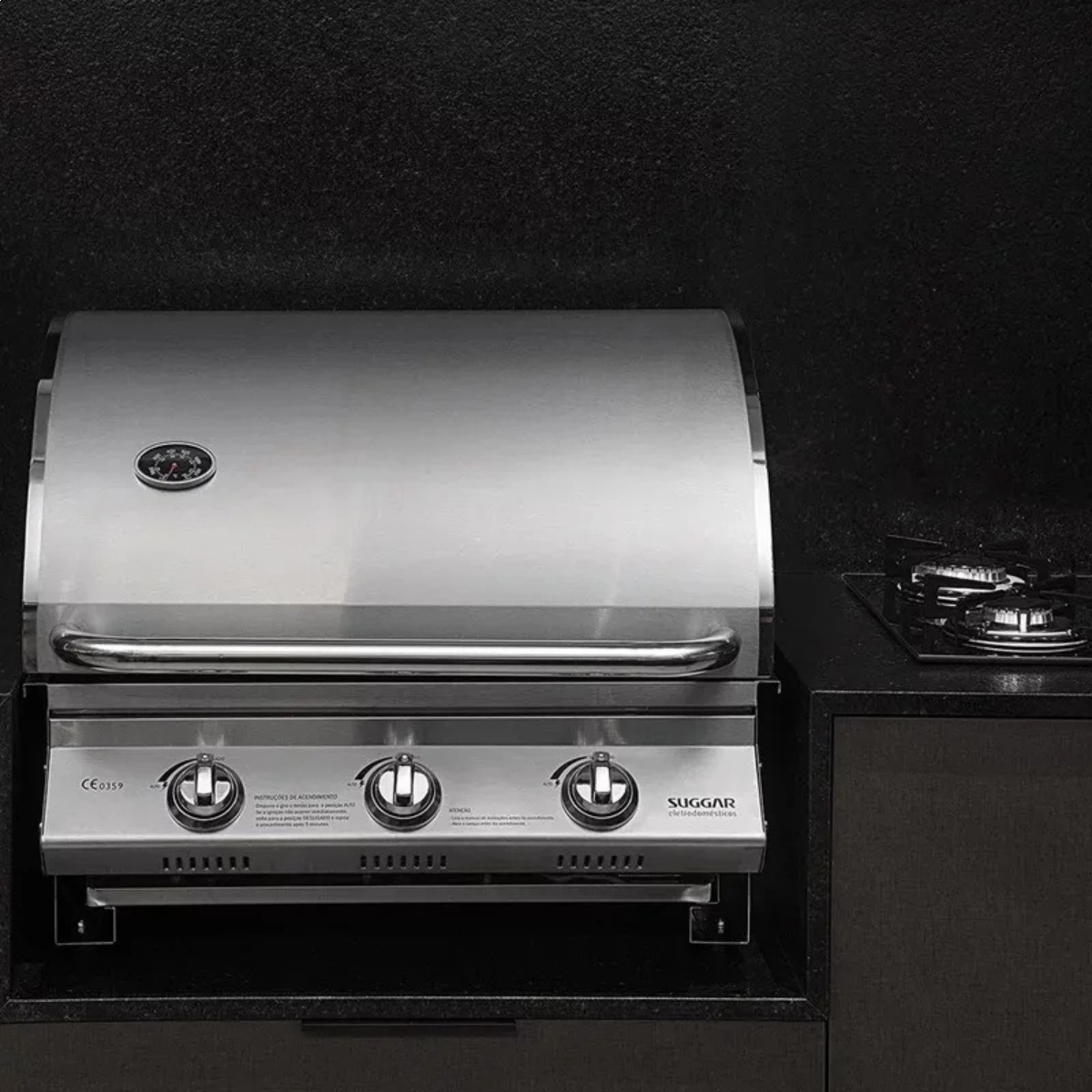 CHURRASQUEIRA PARA BANCADA INOX SUGGAR CH3001IX À GÁS CHURRASQUEIRA PARA BANCADA INOX SUGGAR CH3001IX À GÁS