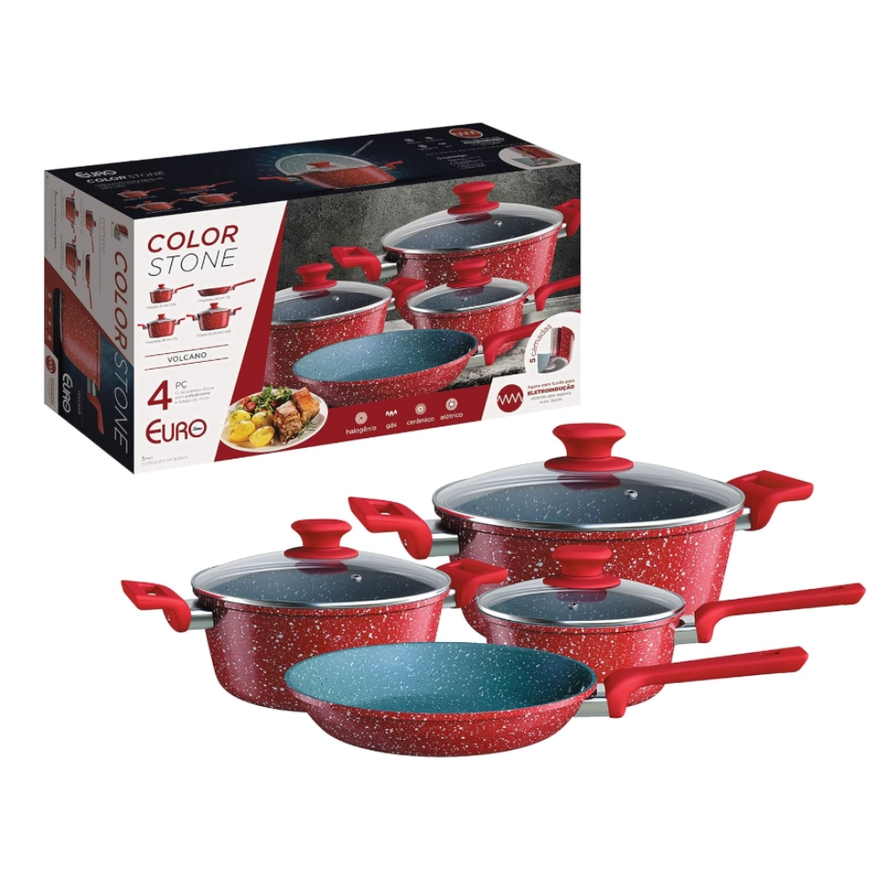 Cj. de Panelas Colorstone 4 Pc Volcano