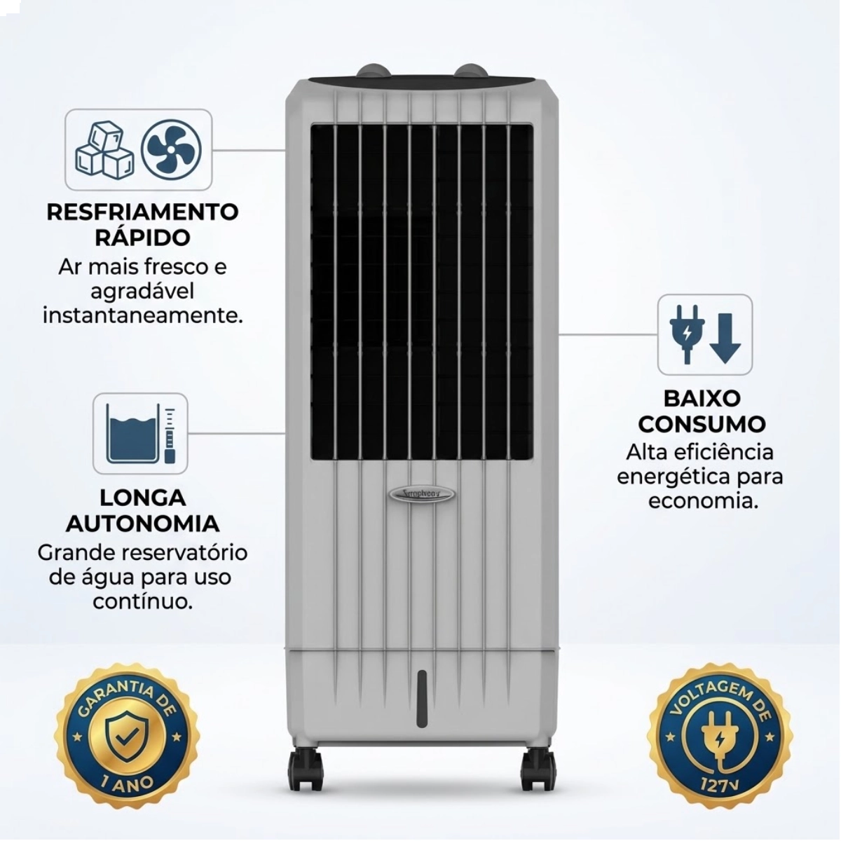 CLIMATIZADOR DE AR PORTÁTIL SYMPHONY DIET 8T CINZA 8 LITROS 127V CLIMATIZADOR DE AR PORTÁTIL SYMPHONY DIET 8T CINZA 8 LITROS 127V