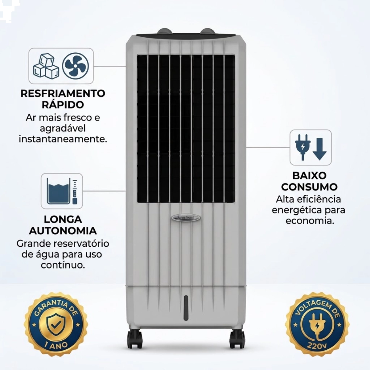 CLIMATIZADOR DE AR PORTÁTIL SYMPHONY DIET 8T CINZA 8 LITROS 220V CLIMATIZADOR DE AR PORTÁTIL SYMPHONY DIET 8T CINZA 8 LITROS 220V