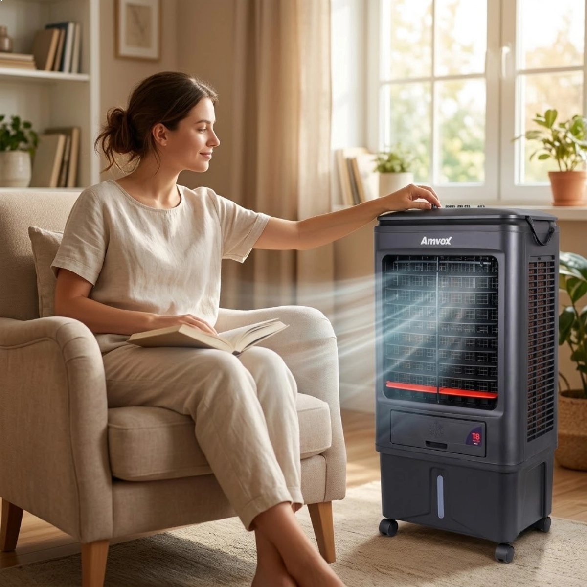 Climatizador de Ar Portatil 18 Litros Amvox Acl 018 Preto 220v