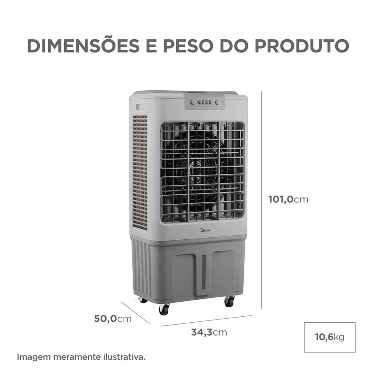 CLIMATIZADOR DE AR PORTATIL 34,5 LITROS 3 EM 1 MIDEA 127V