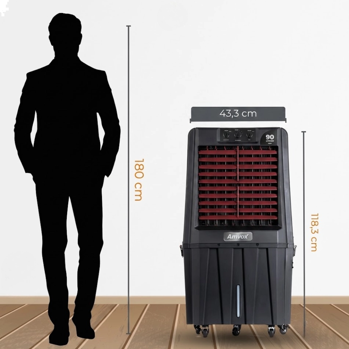Climatizador de Ar Portatil 90 Litros Amvox Acl 9022 Preto 110v