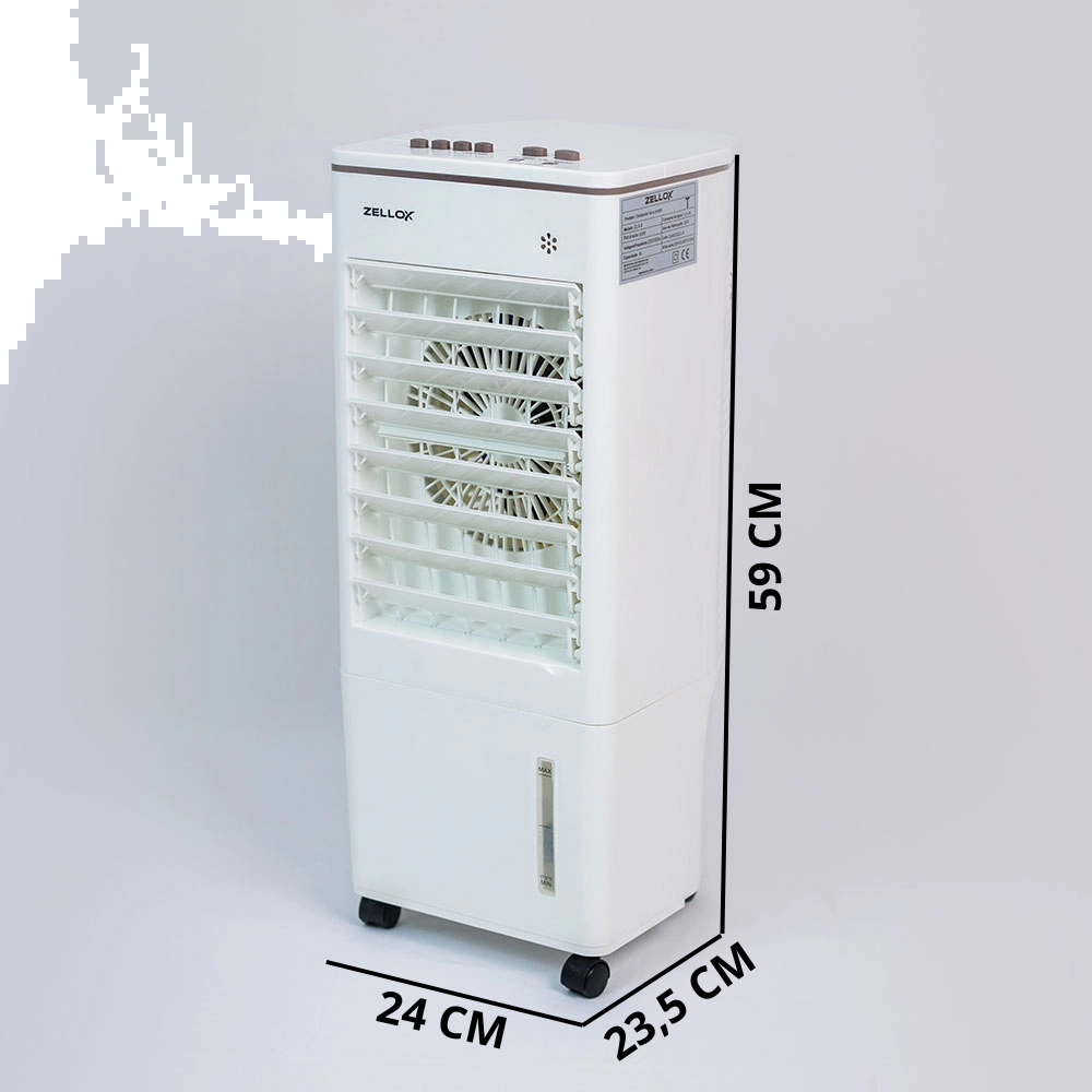 Climatizador e Umidificador de Ar Portátil 4 Funções Zellox 8 Litros Branco 127v Climatizador e Umidificador de Ar Portátil 4 Funções Zellox 8 Litros Branco 127v