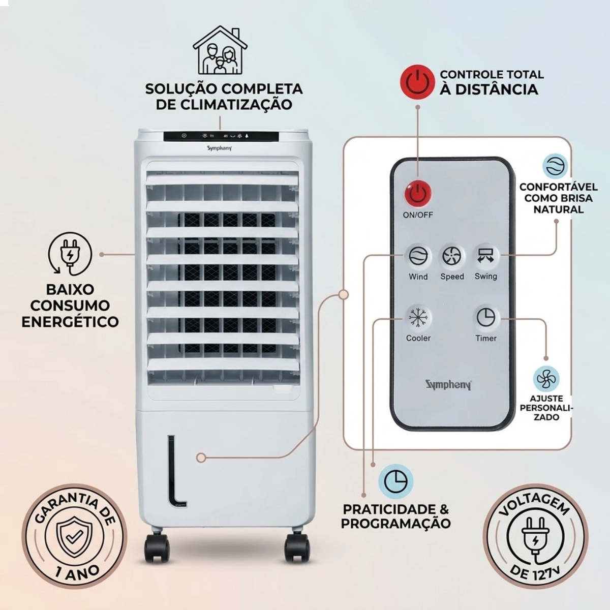 CLIMATIZADOR PORTÁTIL CLIMATIZADOR PORTÁTIL SYMPHONY VENTUS 7I BRANCO 127V CLIMATIZADOR PORTÁTIL CLIMATIZADOR PORTÁTIL SYMPHONY VENTUS 7I BRANCO 127V